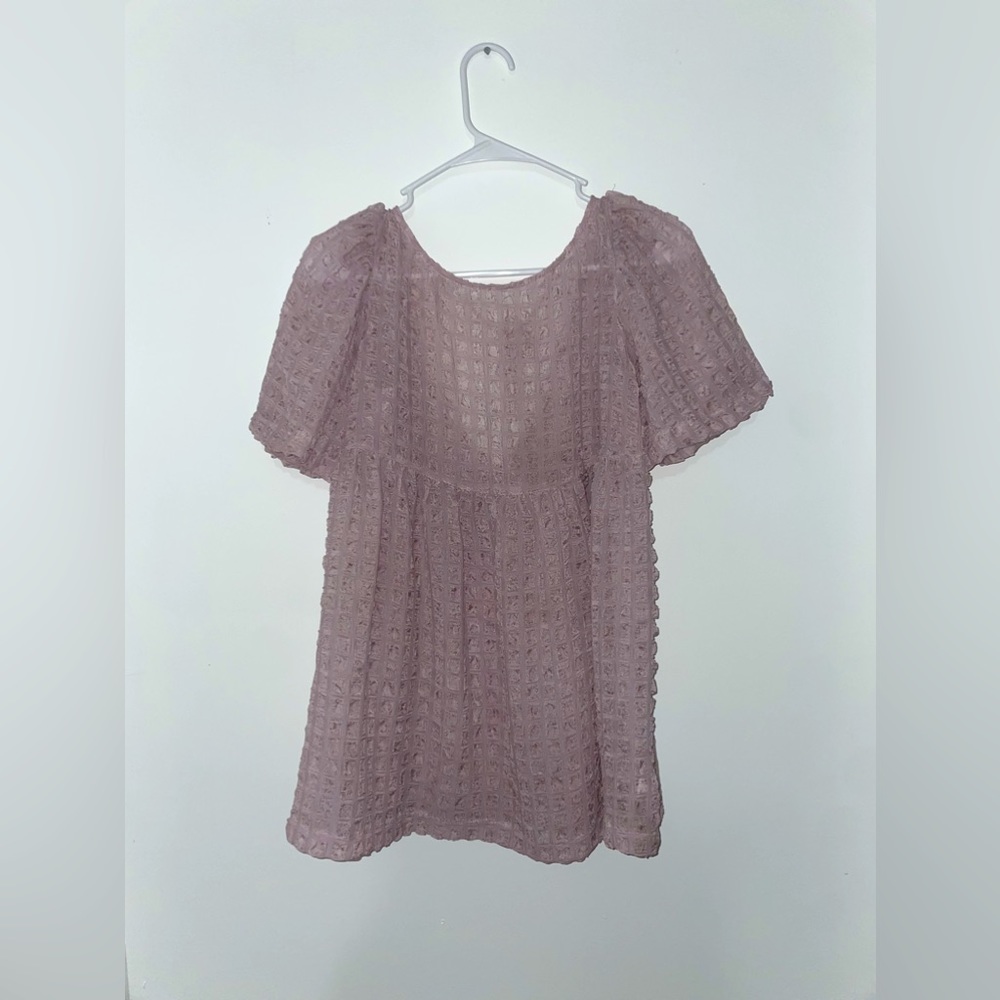 Size S Sheer Puff Sleeved Top